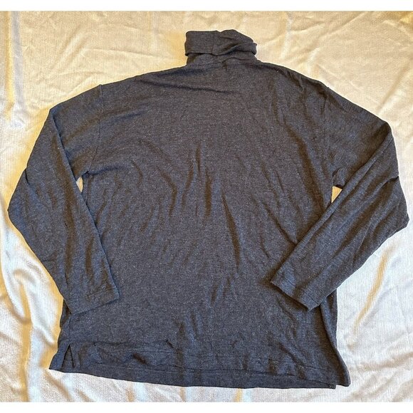 J Crew Merino Wool Oarsman Sweater Turtle Neck Gray Large-small Hole - Picture 2 of 7